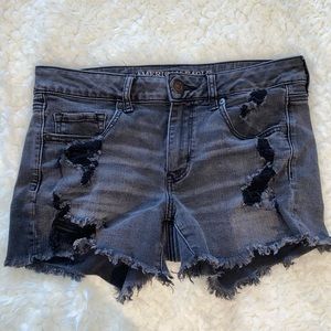 AE Black Jeans Shorts -ripped